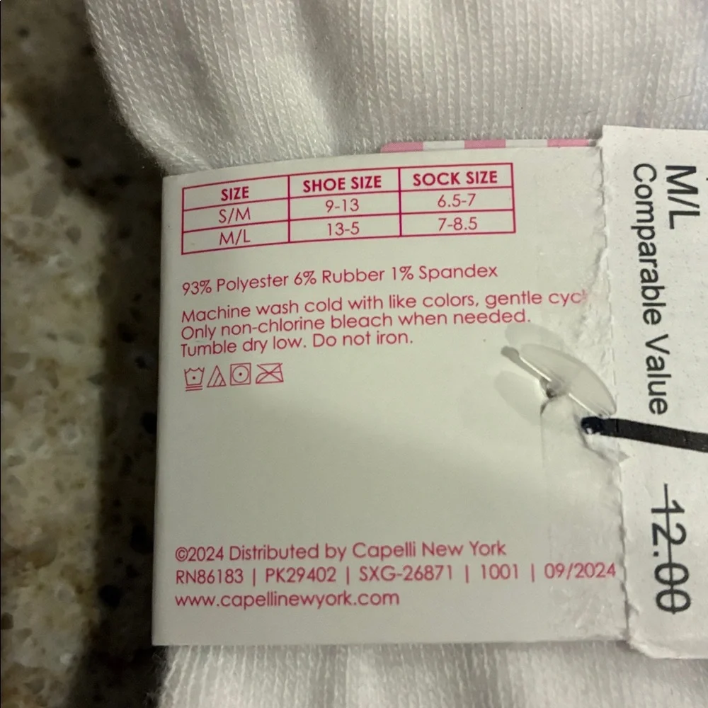 NWT Capelli of New York Cherry Assorted Crew Socks Set of 5 Pair Size M/L 12-5.5
